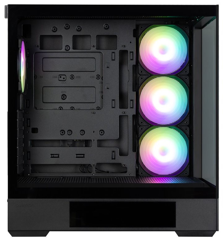 Zalman skříň P40 DS / ATX / 4x120mm ARGB fan / 2xUSB 3.0 / USB-C / displej / panoramatická / černá