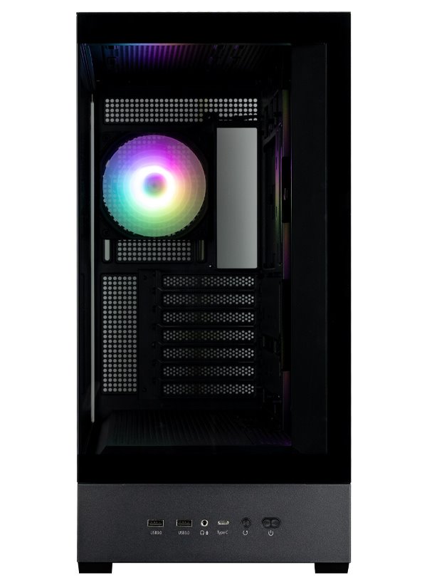 Zalman skříň P40 DS / ATX / 4x120mm ARGB fan / 2xUSB 3.0 / USB-C / displej / panoramatická / černá
