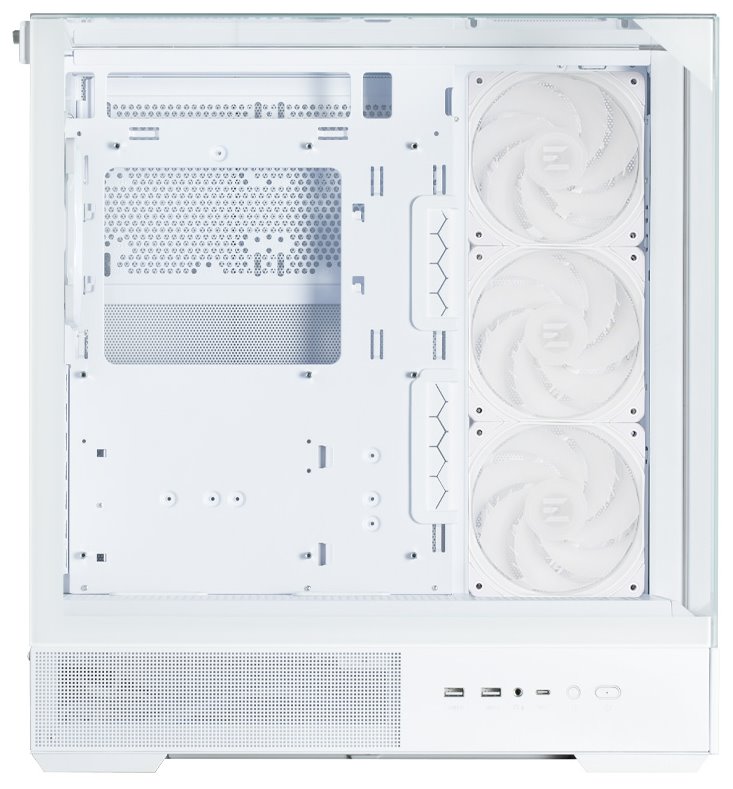 Zalman skříň P40 Prism Plus / midT / 4x120mm ARGB fan / 2xUSB 3.0 / USB-C / panoramatická / bílá