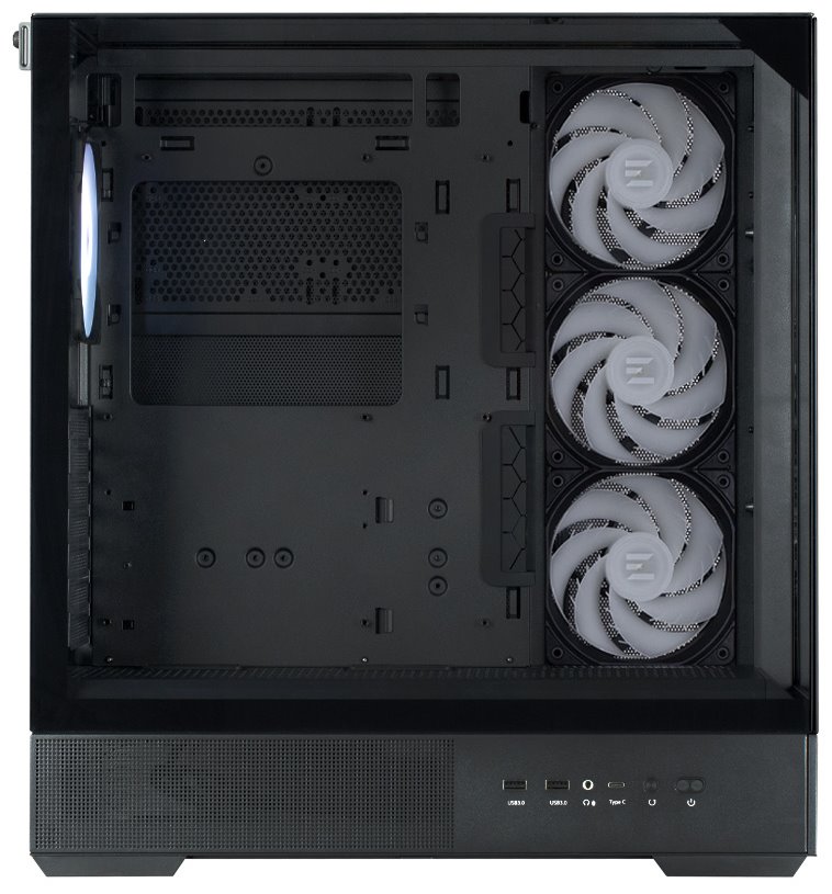 Zalman skříň P40 Prism Plus / midT / 4x120mm ARGB fan / 2xUSB 3.0 / USB-C / panoramatická / černá