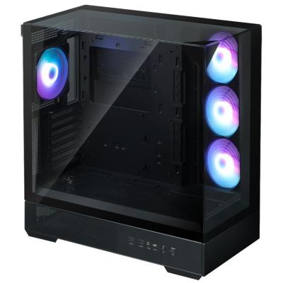 Zalman skříň P40 Prism Plus / midT / 4x120mm ARGB fan / 2xUSB 3.0 / USB-C / panoramatická / černá
