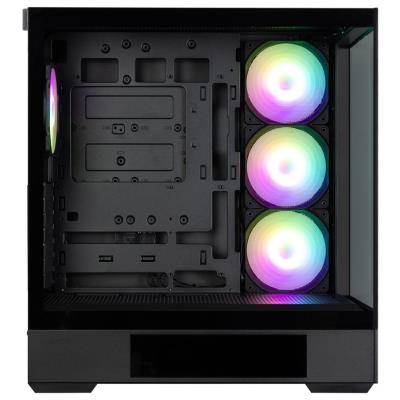 Zalman skříň P40 DS / ATX / 4x120mm ARGB fan / 2xUSB 3.0 / USB-C / displej / panoramatická / černá