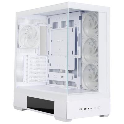 Zalman skříň P40 DS / ATX / 4x120mm ARGB fan / 2xUSB 3.0 / USB-C / displej / panoramatická / bílá