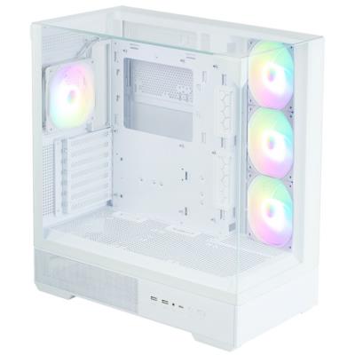 Zalman skříň P40 Prism Plus / midT / 4x120mm ARGB fan / 2xUSB 3.0 / USB-C / panoramatická / bílá
