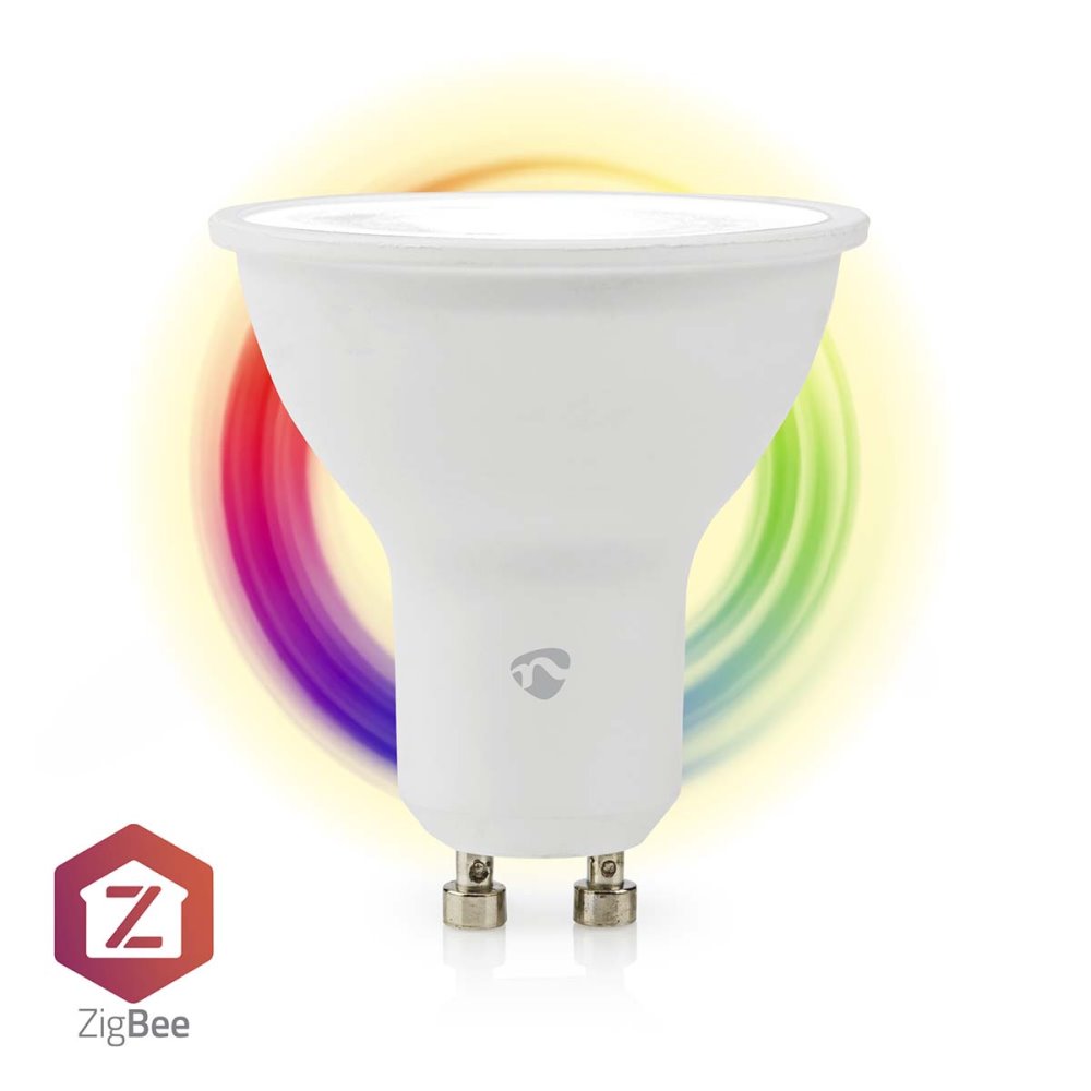 NEDIS chytrá LED žárovka/ Zigbee 3.0/ GU10/ PAR16/ 4,7W/ 230V/ 470lm/ teplá až studená bíla/ 2700 - 6500K/ RGB/ stmívate