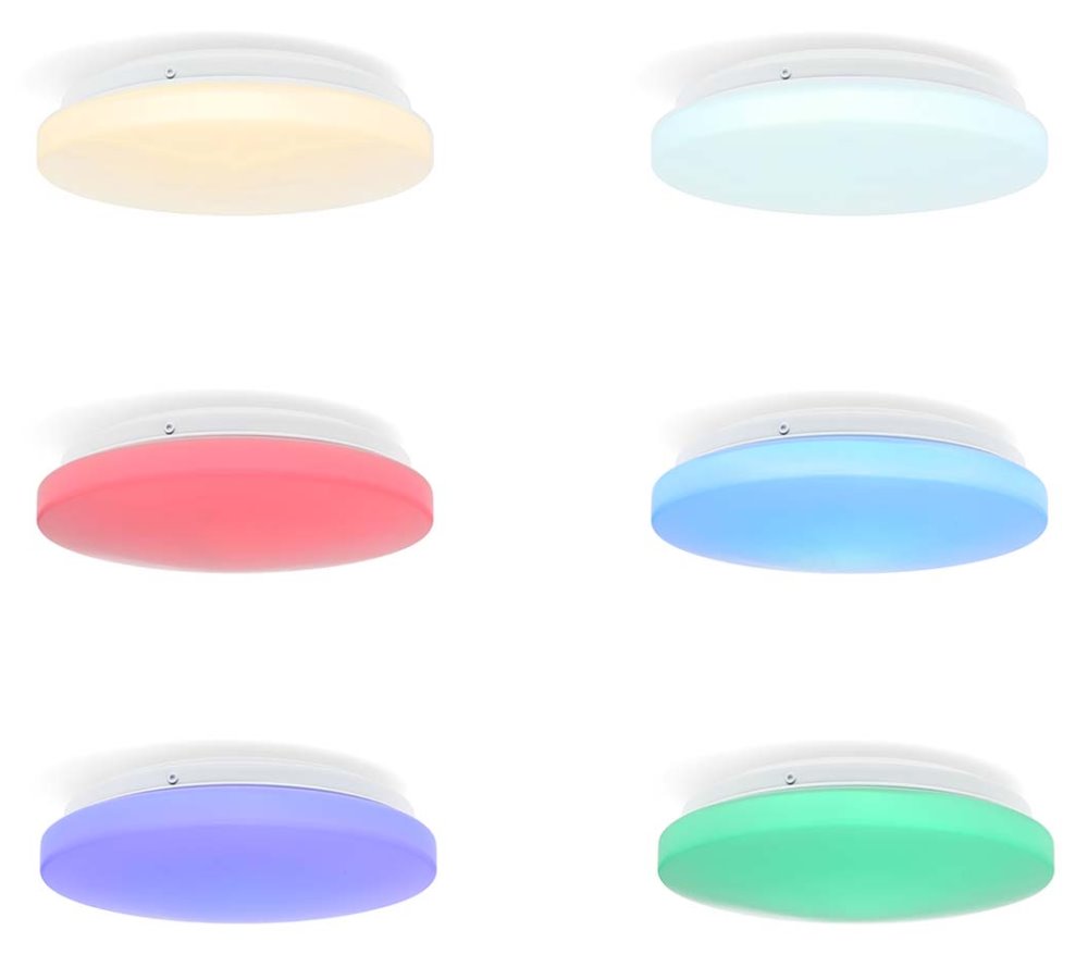 NEDIS Wi-Fi chytré stropní LED světlo/ kulaté/ RGB / teplé až studené bílé/ průměr 260 mm/ 1820 lm/ 2700 - 6500 K/ IP44
