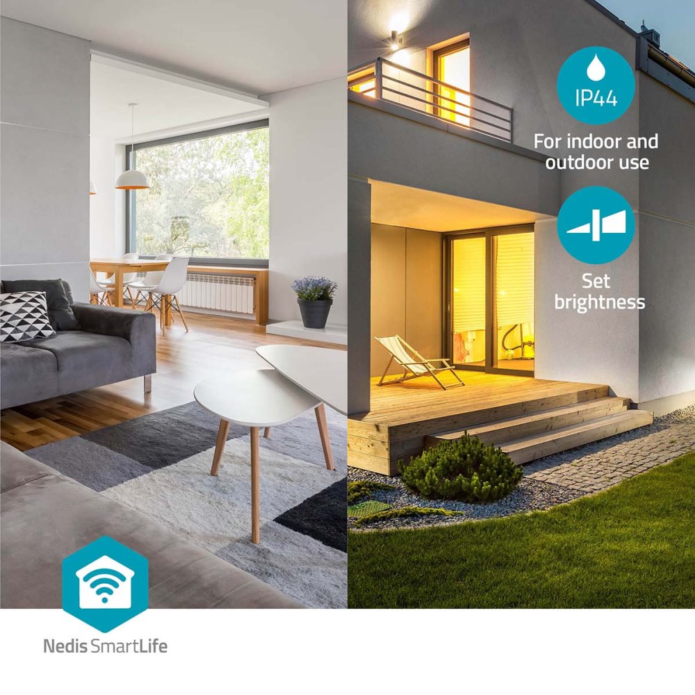 NEDIS Wi-Fi chytré stropní LED světlo/ kulaté/ RGB / teplé až studené bílé/ průměr 260 mm/ 1820 lm/ 2700 - 6500 K/ IP44