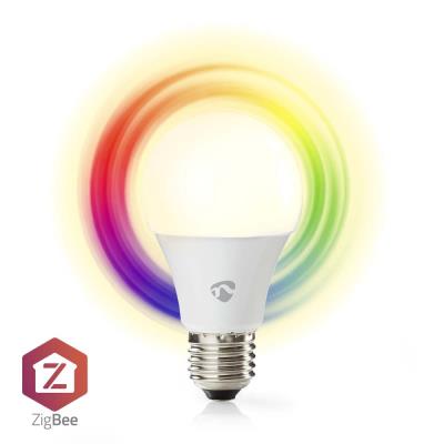 NEDIS chytrá LED žárovka/ Zigbee 3.0/ E27/ A60/ 9W/ 230V/ 470lm/ teplá až studená bíla/ 2700 - 6500K/ RGB/ stmívatelná