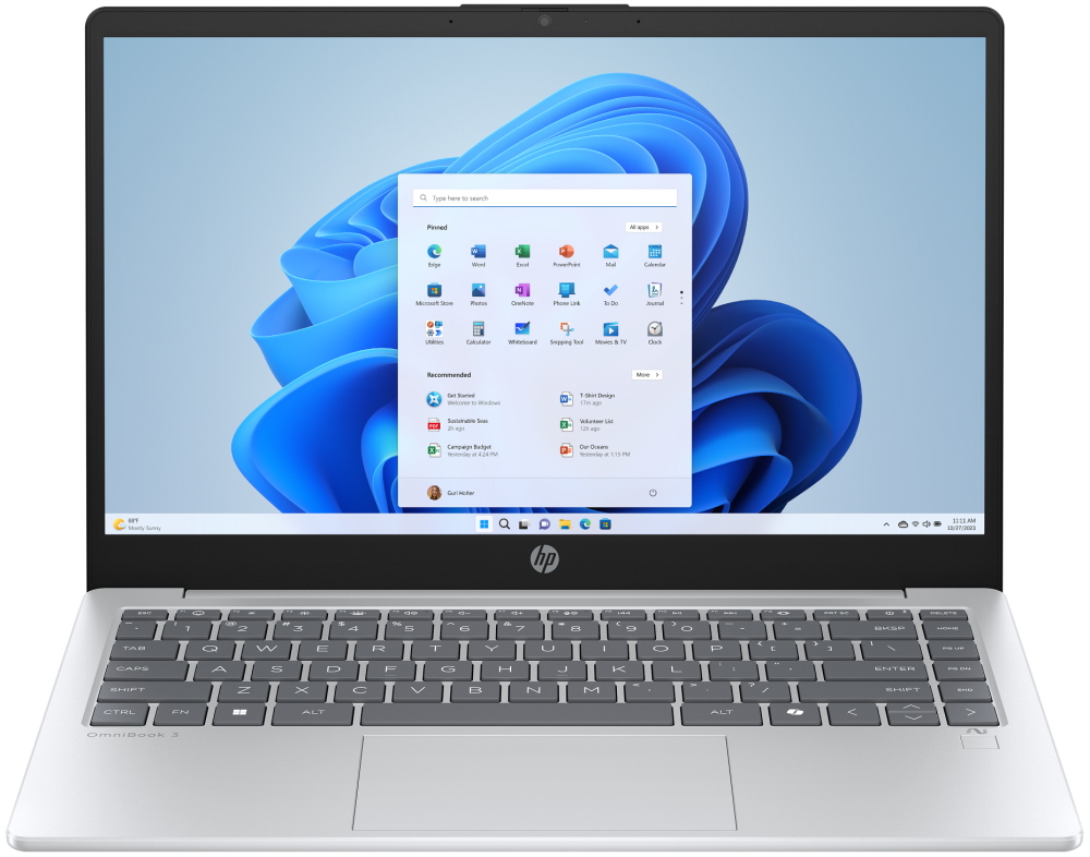 HP OmniBook 3 NG AI 14-ha0001nc/ Ryzen AI 5 330/ 24GB DDR5/ 512GB SSD/ Radeon Graphics/ 14"FHD,matný/ W11H/ stříbrný