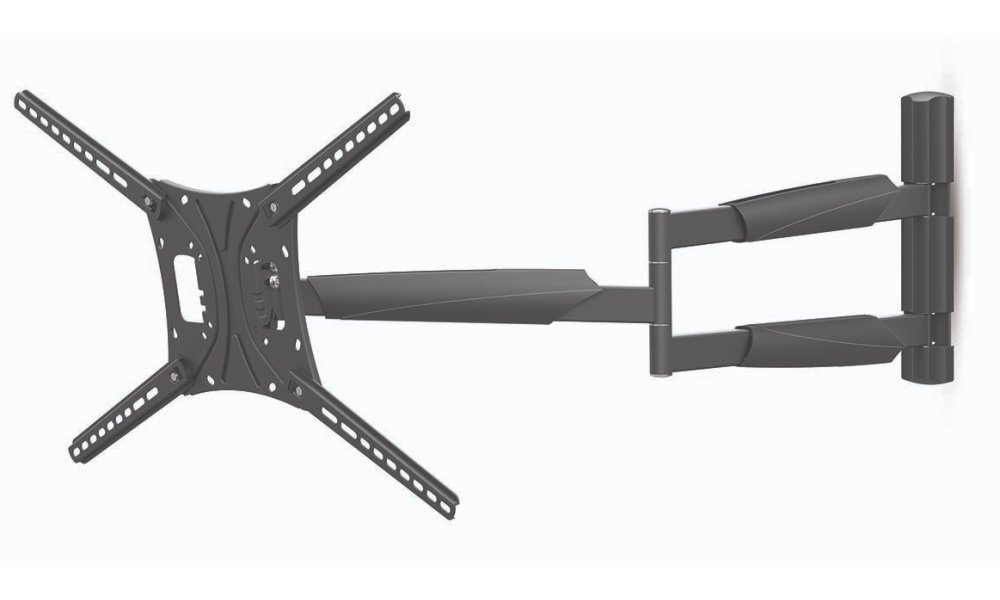 NEDIS nástěnný TV držák/ 13 - 86"/ nosnost 60 kg/ náklon 15°/ otočný 0 - 180°/ Full Motion/ ocel/ černý