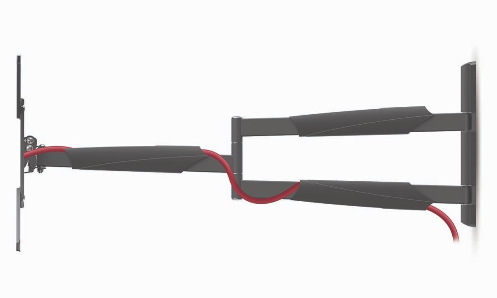 NEDIS nástěnný TV držák/ 13 - 86"/ nosnost 60 kg/ náklon 15°/ otočný 0 - 180°/ Full Motion/ ocel/ černý