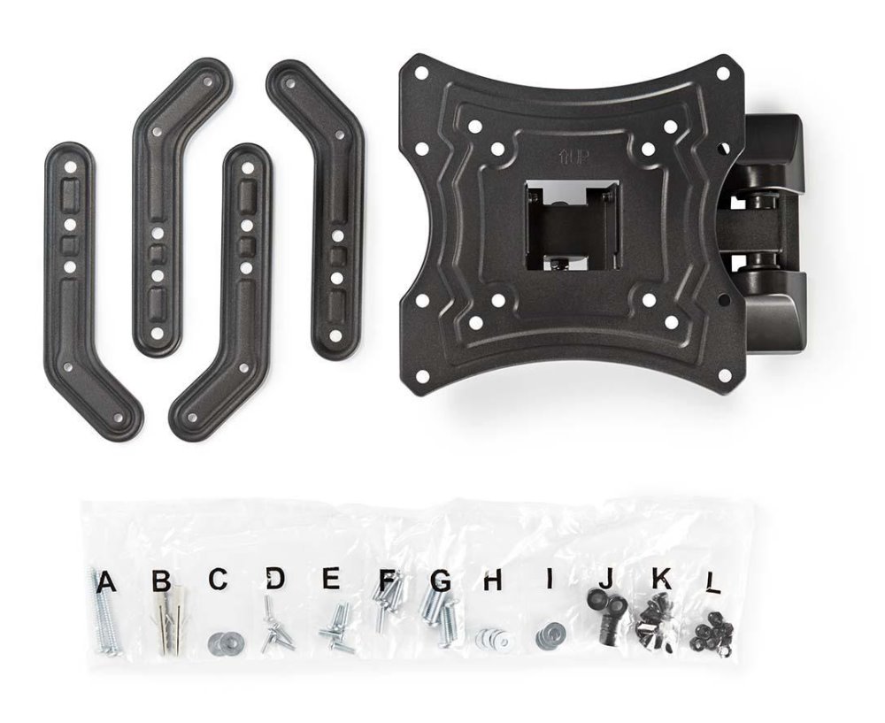 NEDIS nástěnný TV držák/ 23 - 55"/ nosnost 30 kg/ náklon 20°/ otočný 0 - 180°/ Full Motion/ ocel/ černý