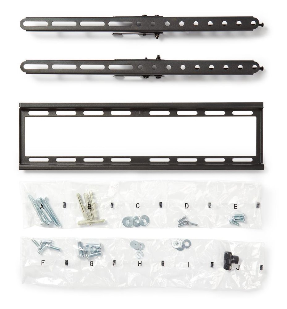 NEDIS nástěnný TV držák/ 23 - 55"/ nosnost 35 kg/ náklon 12°/ vzdálenost od stěny 38 mm/ ocel/ černý