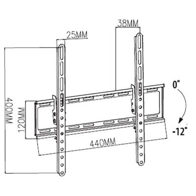 NEDIS nástěnný TV držák/ 23 - 55"/ nosnost 35 kg/ náklon 12°/ vzdálenost od stěny 38 mm/ ocel/ černý