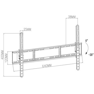 NEDIS nástěnný TV držák/ 37 - 70"/ nosnost 35 kg/ náklon 20°/ vzdálenost od stěny 38 mm/ ocel/ černý