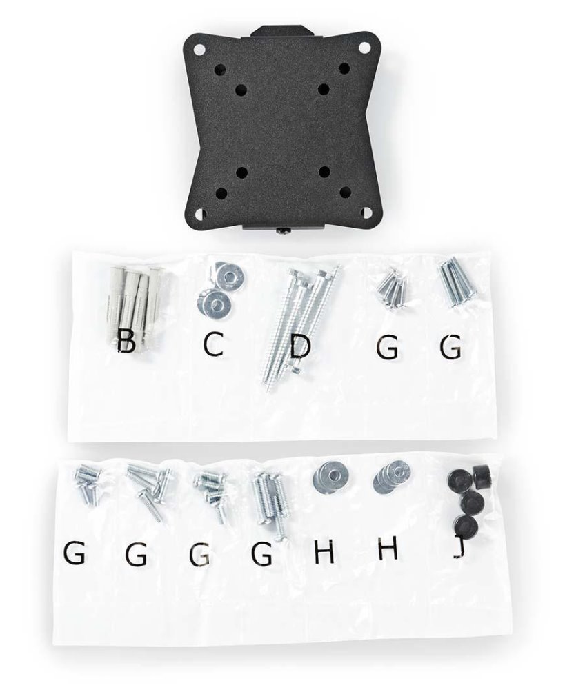 NEDIS nástěnný TV držák/ 13 - 27"/ nosnost 30 kg/ vzdálenost od stěny 20 mm/ fixní/ ocel/ černý