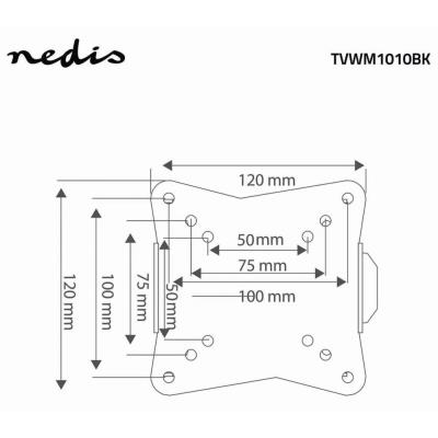 NEDIS nástěnný TV držák/ 13 - 27"/ nosnost 30 kg/ vzdálenost od stěny 20 mm/ fixní/ ocel/ černý