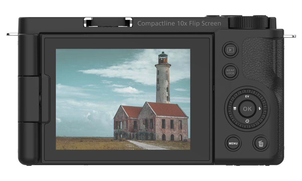 Rollei Compactline 10x Flip Screen/ 64 MPix/ 10x zoom/ Vyklápěcí 2,88 LCD/ 4K video/ Černý