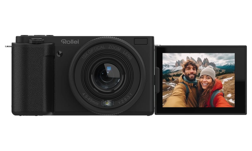 Rollei Compactline 10x Flip Screen/ 64 MPix/ 10x zoom/ Vyklápěcí 2,88 LCD/ 4K video/ Černý