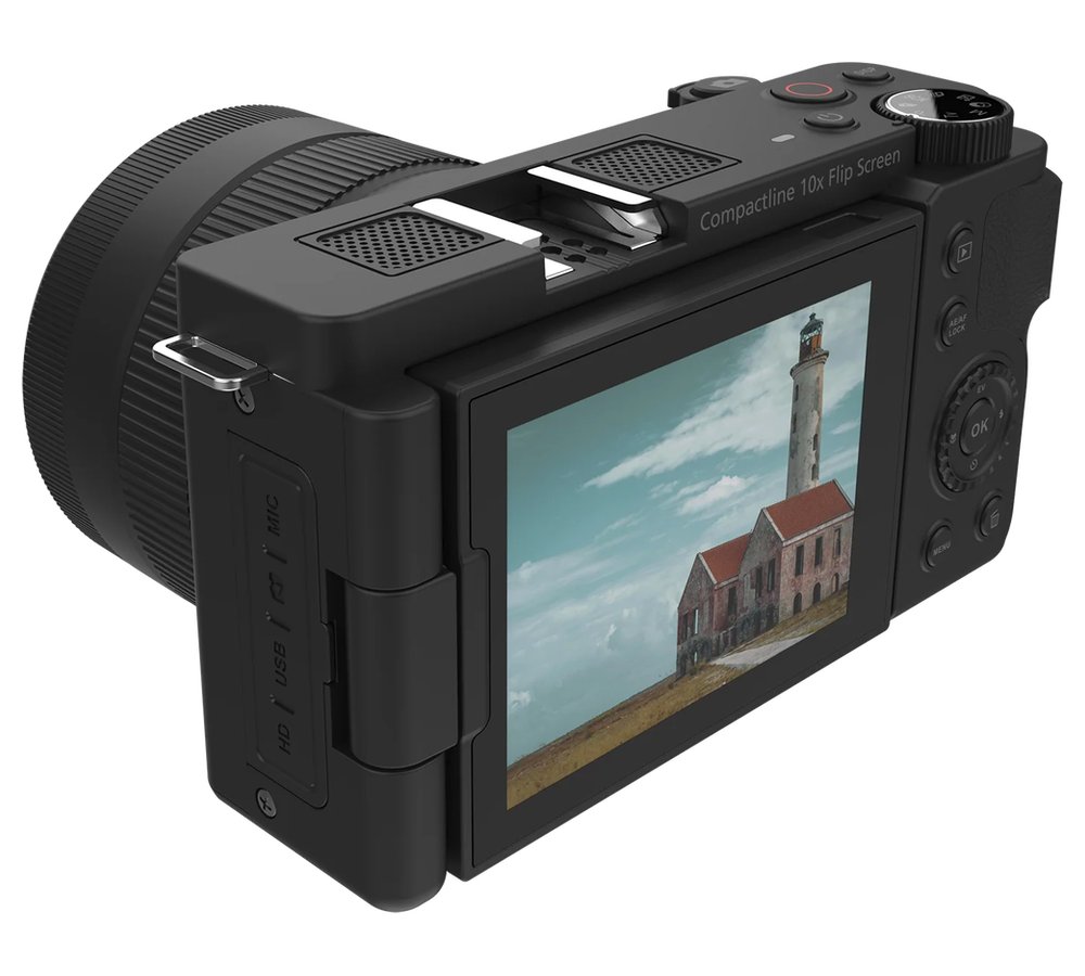 Rollei Compactline 10x Flip Screen/ 64 MPix/ 10x zoom/ Vyklápěcí 2,88 LCD/ 4K video/ Černý