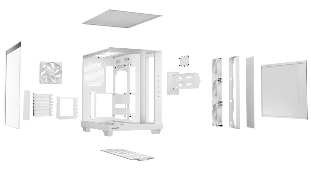 Be quiet! skříň LIGHT BASE 500 LX / MidT / 4x120mm ARGB fans / 2 x USB 3.2 / USB-C / panoramatická / bílá