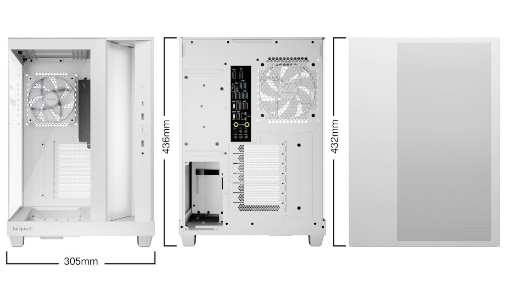 Be quiet! skříň LIGHT BASE 500 LX / MidT / 4x120mm ARGB fans / 2 x USB 3.2 / USB-C / panoramatická / bílá