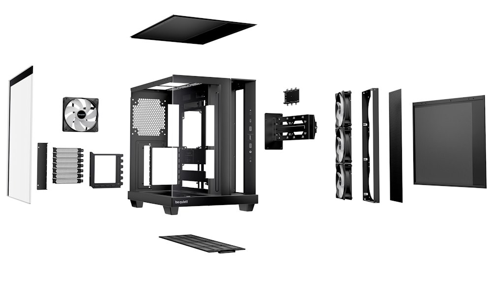 Be quiet! skříň LIGHT BASE 500 LX / MidT / 4x120mm ARGB fans / 2 x USB 3.2 / USB-C / panoramatická / černá