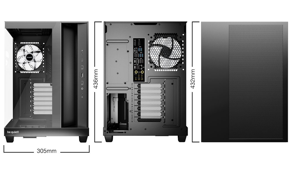 Be quiet! skříň LIGHT BASE 500 LX / MidT / 4x120mm ARGB fans / 2 x USB 3.2 / USB-C / panoramatická / černá