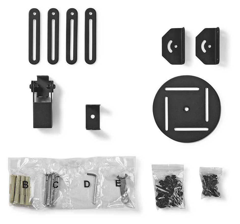 NEDIS stropní držák pro projektor/ Full motion/ nosnost 10 kg/ otáčení 360°/ 4 ramena/ ocel/ černý