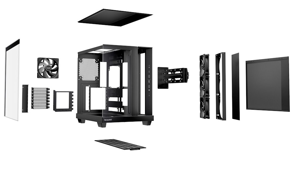 Be quiet! skříň LIGHT BASE 500 / MidT / 4x120mm PWM fans / 2 x USB 3.2 / USB-C / panoramatická / černá