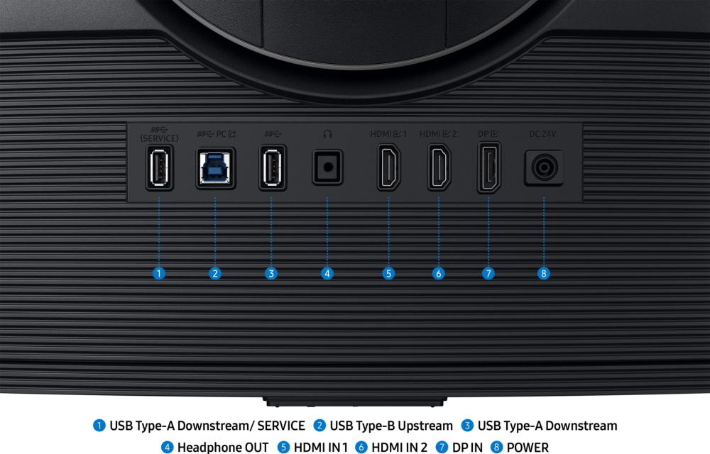 Samsung Odyssey G7 37"/ G75SF / Prohnutý / 4K 3840×2160 / 16:9 / VA / 1ms / 165Hz / HDMI / DP / USB / VESA