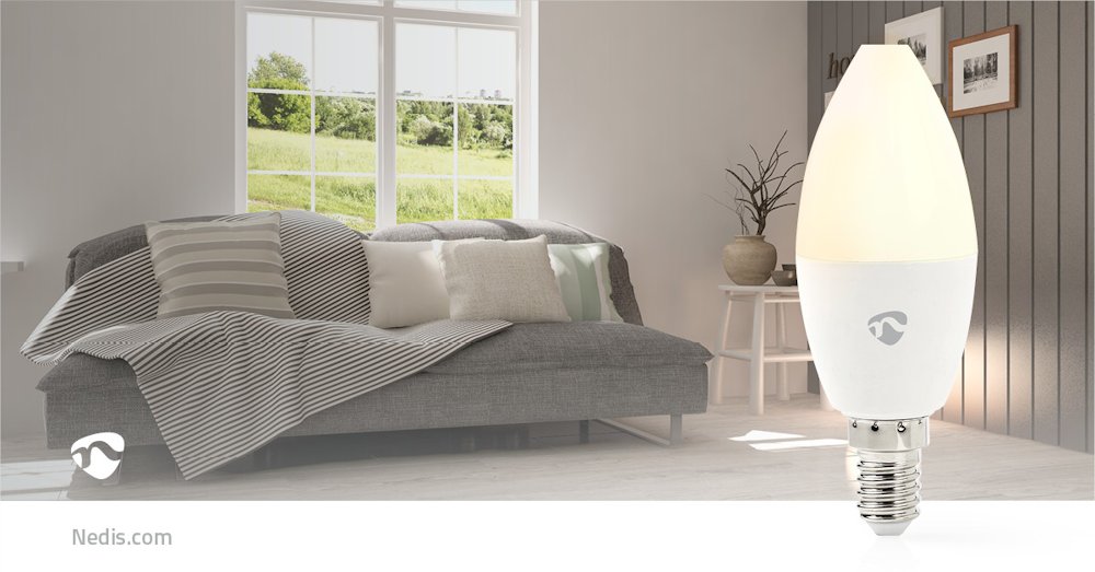 NEDIS chytrá LED žárovka/ Zigbee 3.0/ E14/ 9W/ 230V/ 470lm/ teplá až studená bíla/ 2700 - 6500K/ RGB/ stmívatelná