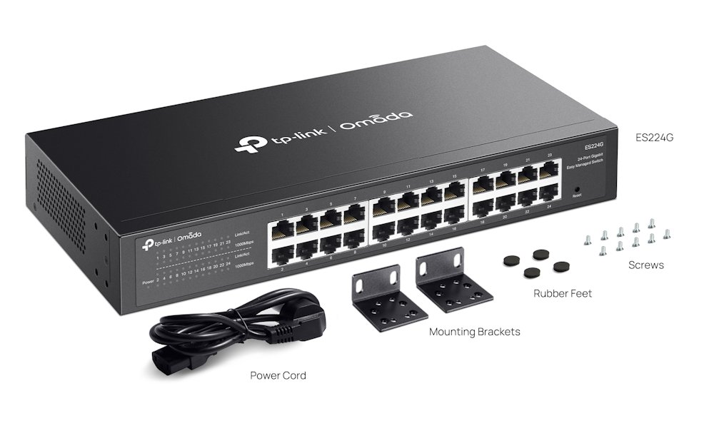 TP-Link ES224G, Omada 24-Port Gigabit Easy Managed Switch, 24x GLAN
