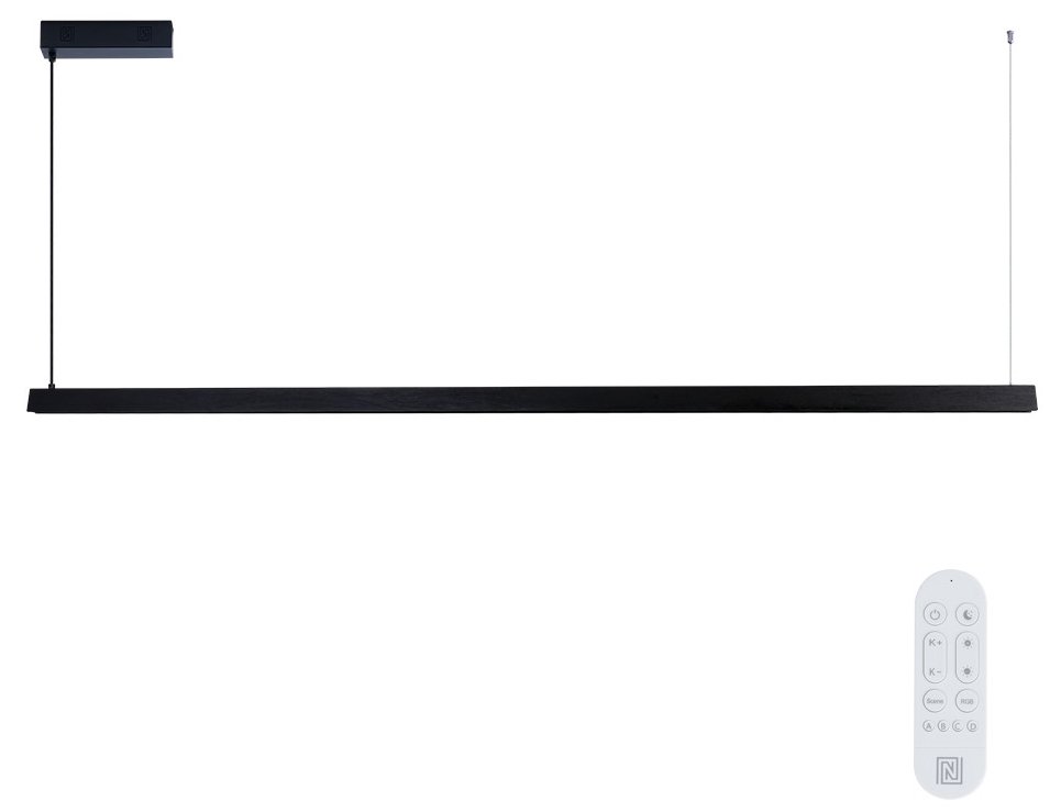 IMMAX NEO MADEIRA SMART lineár osvětlení, dřevo černé, 202cm, Wi-Fi, TUYA