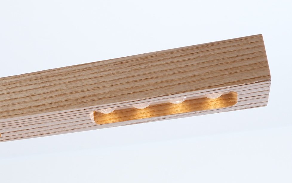 IMMAX NEO MADEIRA lineár osvětlení, dřevo jasan, 157cm, stmívatelné senzorem