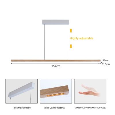IMMAX NEO MADEIRA lineár osvětlení, dřevo jasan, 157cm, stmívatelné senzorem