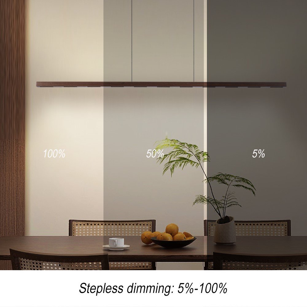 IMMAX NEO MADEIRA lineár osvětlení, dřevo ořech, 157cm, stmívatelné senzorem