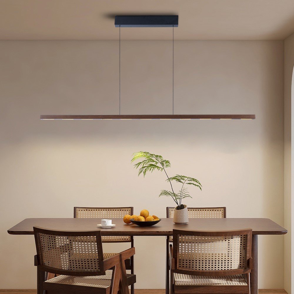 IMMAX NEO MADEIRA lineár osvětlení, dřevo ořech, 157cm, stmívatelné senzorem