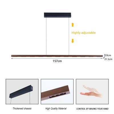 IMMAX NEO MADEIRA lineár osvětlení, dřevo ořech, 157cm, stmívatelné senzorem