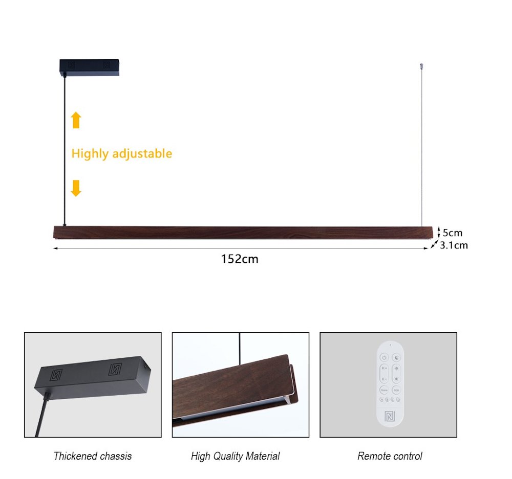 IMMAX NEO MADEIRA SMART lineár osvětlení, dřevo ořech, 152cm, Wi-Fi, TUYA