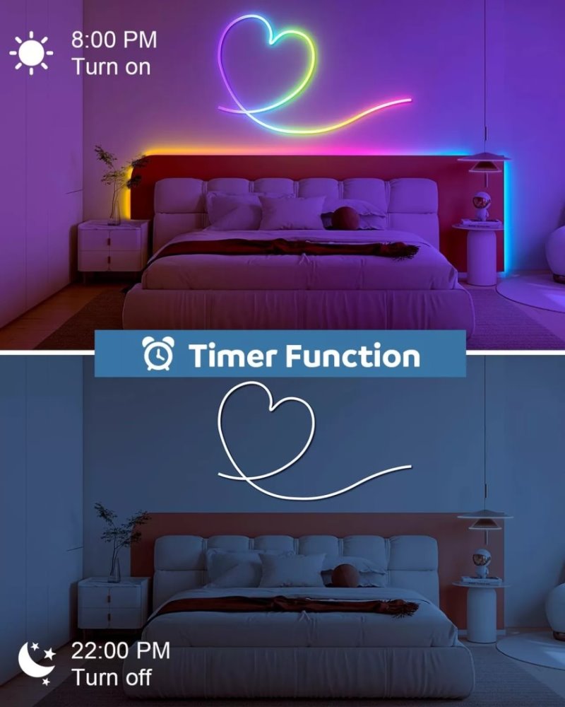 IMMAX NEO LITE SMART LED pásek NEON RGBIC, 24W, Wi-Fi, BT, 5m, IR dálk.ovladač, Beacon, TUYA