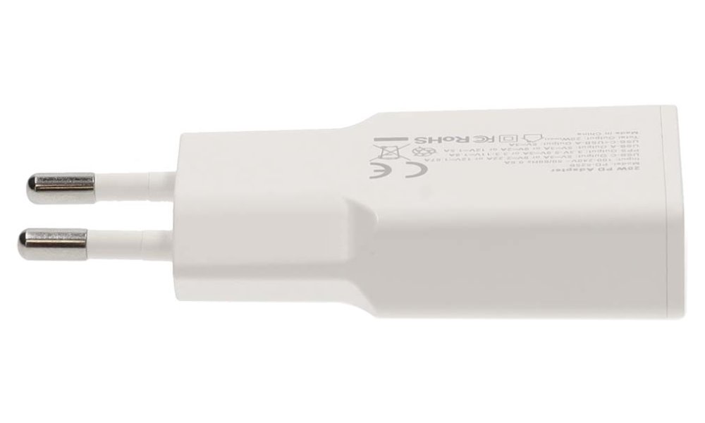NEDIS síťová nabíječka/ 20 W/ PD 3.0/ rychlé nabíjení/ 1.5 / 2.0 / 2.22 / 3.0 A/ USB-A/ USB-C/ bílá/ kabel 1,5m