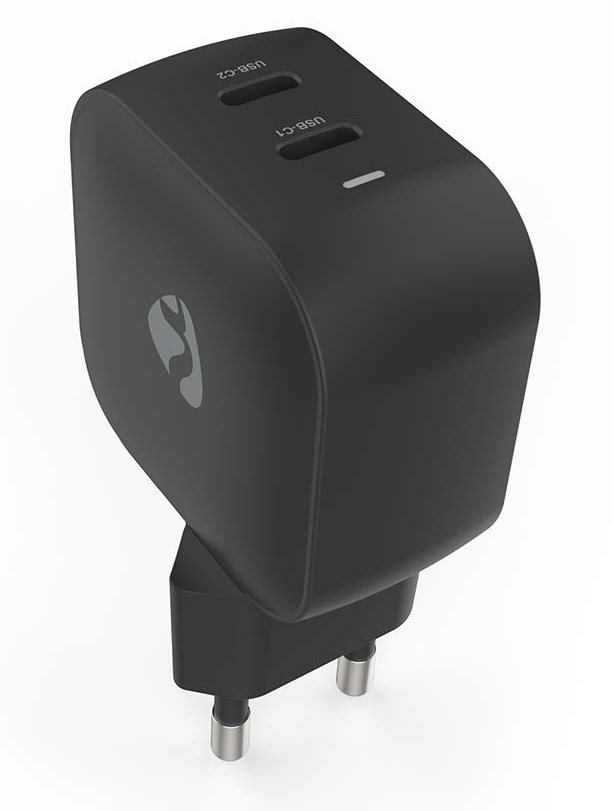 NEDIS síťová nabíječka/ 35 W/ PD 3.0/ rychlé nabíjení/ 1.75 / 2.33 / 2.92 / 3.0 A/ 2x USB-C/ černá