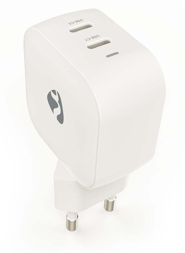 NEDIS síťová nabíječka/ 35 W/ PD 3.0/ rychlé nabíjení/ 1.75 / 2.33 / 2.92 / 3.0 A/ 2x USB-C/ bílá