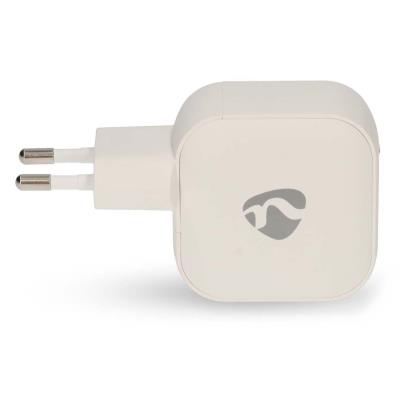 NEDIS síťová nabíječka/ 35 W/ PD 3.0/ rychlé nabíjení/ 1.75 / 2.33 / 2.92 / 3.0 A/ 2x USB-C/ bílá