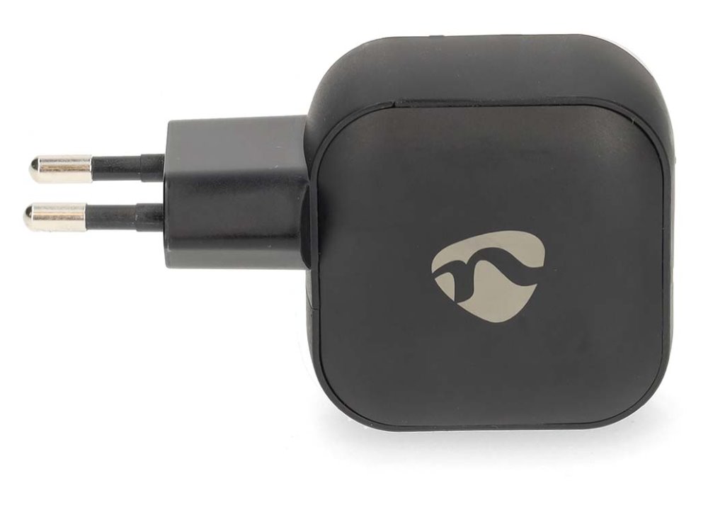 NEDIS síťová nabíječka/ 45 W/ PD 3.0/ rychlé nabíjení/ 2.25 / 3.0 A/ 2x USB-C/ černá
