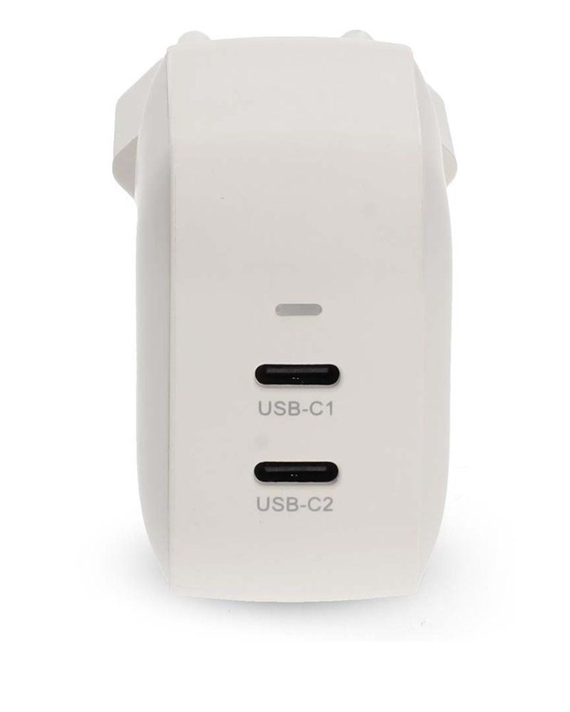 NEDIS síťová nabíječka/ 45 W/ PD 3.0/ rychlé nabíjení/ 2.25 / 3.0 A/ 2x USB-C/ bílá