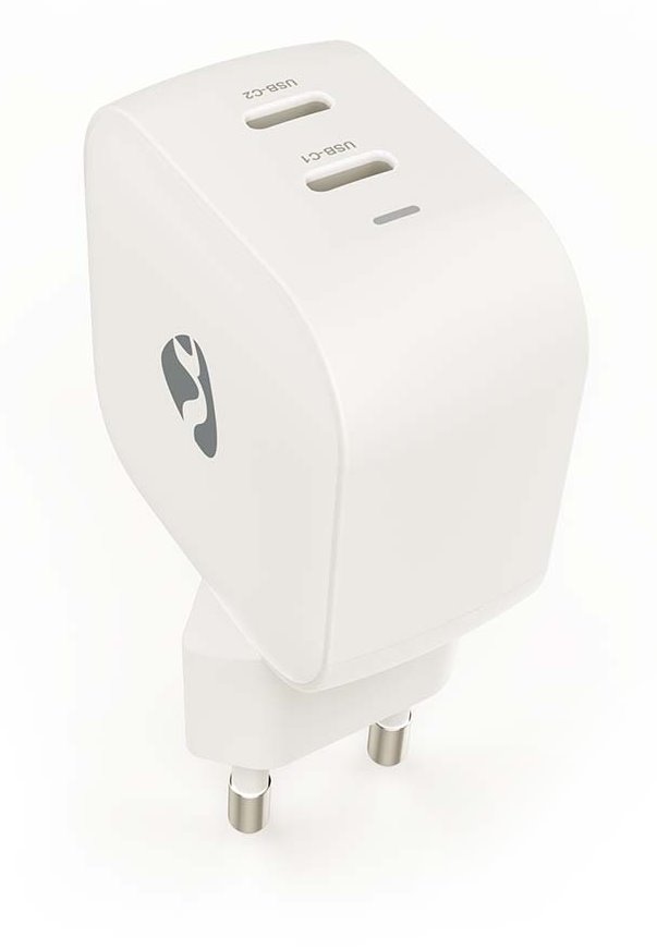 NEDIS síťová nabíječka/ 45 W/ PD 3.0/ rychlé nabíjení/ 2.25 / 3.0 A/ 2x USB-C/ bílá