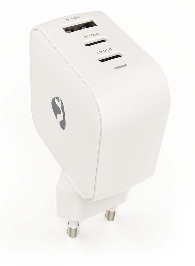 NEDIS síťová nabíječka/ 70 W/ PD 3.0/ rychlé nabíjení/ 1.5 / 2.25 / 2.5 / 3.0 / 3.5 A/ USB-A/ 2x USB-C/ bílá