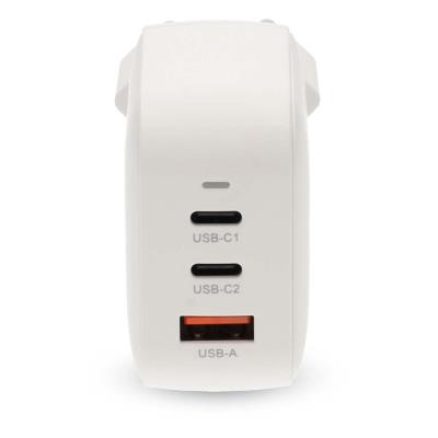 NEDIS síťová nabíječka/ 70 W/ PD 3.0/ rychlé nabíjení/ 1.5 / 2.25 / 2.5 / 3.0 / 3.5 A/ USB-A/ 2x USB-C/ bílá